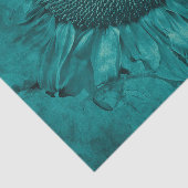 Giant Sunflower Blauwgroen Blue Antiek Tissuepapier (Detail)
