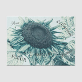 Giant Sunflower  Blauwgroen Green Script Tissuepapier