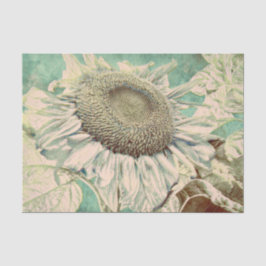 Giant Sunflower  Blauwgroen Pastel Decoupage Tissuepapier