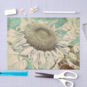 Giant Sunflower  Blauwgroen Pastel Decoupage Tissuepapier (Craft)