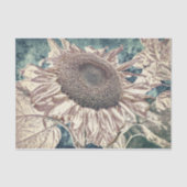 Giant Sunflower  Blauwgroen Sepia Art ontbinding Tissuepapier (Voorkant)