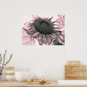 Giant Sunflower  Blush Pink Art Poster (Keuken)