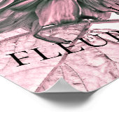 Giant Sunflower Blush Pink Script Art Poster (Hoek)