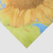 Giant Sunflower Country Soft Yellow Sketch Art Tissuepapier (Detail)