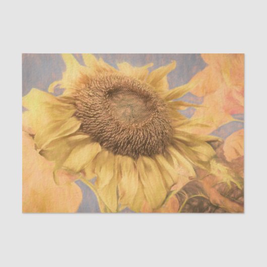 Giant Sunflower Country Yellow Grey Decoupage Art Tissuepapier (Voorkant)