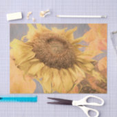Giant Sunflower Country Yellow Grey Decoupage Art Tissuepapier (Craft)