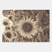 Giant Sunflower Field Sepia Decoupage Inpakpapier Vel (Voorkant 3)