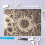Giant Sunflower Field  Sepia Decoupage Tissuepapier (Craft)
