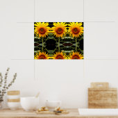Giant Sunflower, geel bloespatroon Poster (Keuken)
