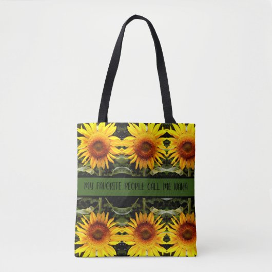 Giant Sunflower, geel bloespatroon Tote Bag (Voorkant)