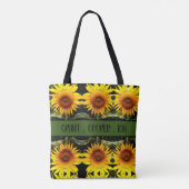 Giant Sunflower, geel bloespatroon Tote Bag (Achterkant)
