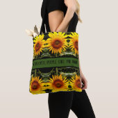 Giant Sunflower, geel bloespatroon Tote Bag (Dichtbij)