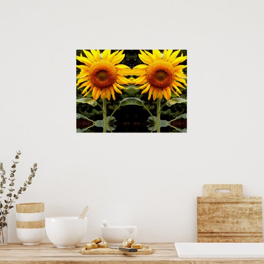 Giant Sunflower, gele bloem Poster (Keuken)