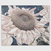 Giant Sunflower  Grey Sepia Decoupage Cadeaupapier (Vlak)