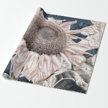 Giant Sunflower  Grey Sepia Decoupage