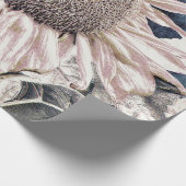 Giant Sunflower  Grey Sepia Decoupage Cadeaupapier (Hoek)