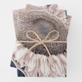 Giant Sunflower  Grey Sepia Decoupage Inpakpapier Vel (In situ)