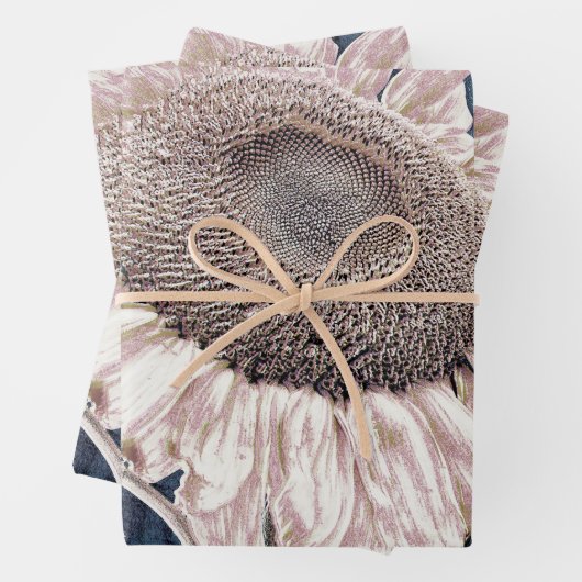 Giant Sunflower  Grey Sepia Decoupage Inpakpapier Vel (In situ)