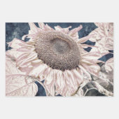 Giant Sunflower  Grey Sepia Decoupage Inpakpapier Vel (Voorkant)