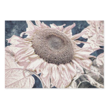 Giant Sunflower  Grey Sepia Decoupage