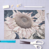 Giant Sunflower  Grey Sepia Decoupage Tissuepapier (Craft)