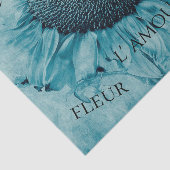 Giant Sunflower Light Blauwgroen Blue  script Tissuepapier (Detail)