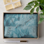 Giant Sunflower Light Blauwgroen Blue  script Tissuepapier (Geschenk)