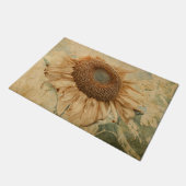 Giant Sunflower Old Yellow Art Deurmat (Schuin)