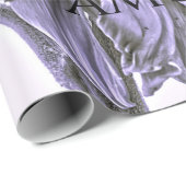 Giant Sunflower  Paars Decoupage Script Cadeaupapier (Rol Hoek)