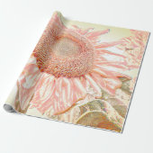 Giant Sunflower  Pastel Pink Art ontbinding Cadeaupapier (Uitgerold)