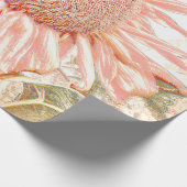 Giant Sunflower  Pastel Pink Art ontbinding Cadeaupapier (Hoek)