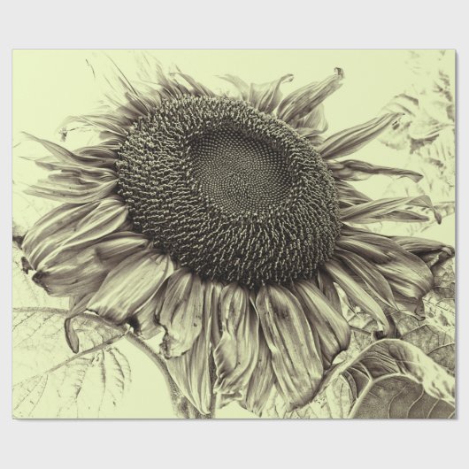 Giant Sunflower Retro Yellow Decoupage Cadeaupapier (Vlak)