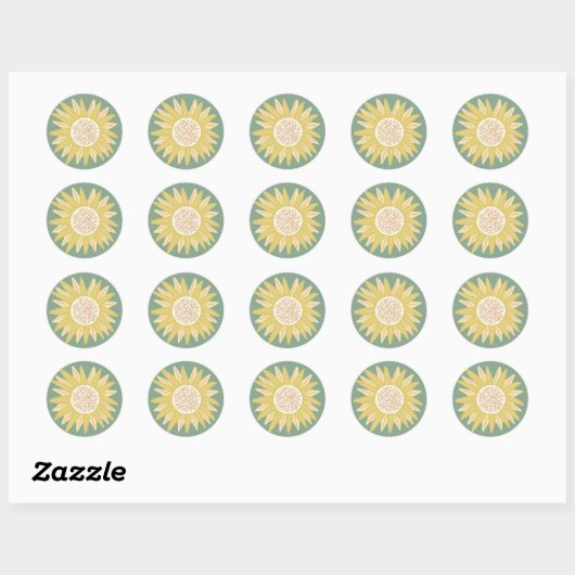 Giant Sunflower Ronde Sticker (Vel)