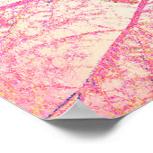 Giant Sunflower Roze Blauwgroen Blauwe Vintage Poster (Hoek)