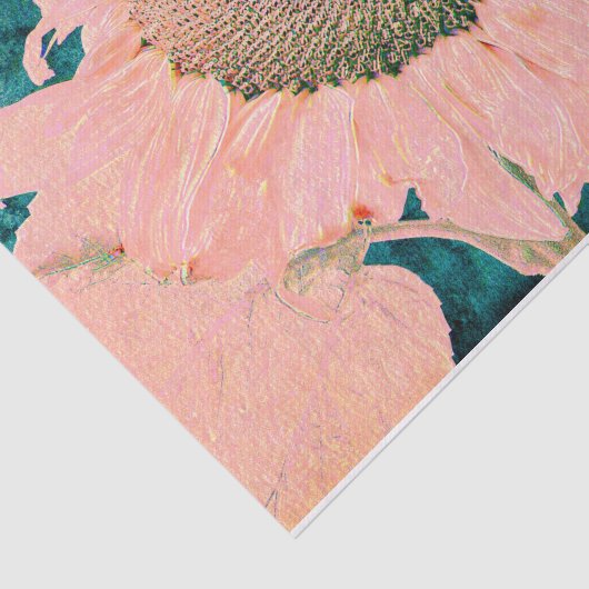 Giant Sunflower Roze Green Art-ontkoppeling Tissuepapier (Detail)