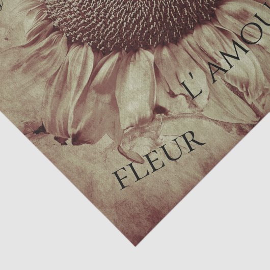 Giant Sunflower Sepia Brown  Ephemera Tissuepapier (Detail)