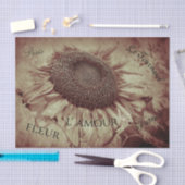 Giant Sunflower Sepia Brown  Ephemera Tissuepapier (Craft)