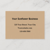 Giant Sunflower  Sepia Brown Rustic Visitekaartje (Achterkant)