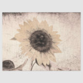 Giant  Sunflower Sepia Brown Yellow Texture Tissuepapier (Voorkant)