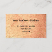 Giant  Sunflower Sepia Brown Yellow Texture Visitekaartje (Achterkant)