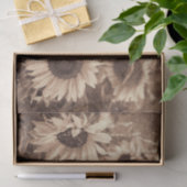 Giant Sunflower Sepia Floral Texture Decoupage Tissuepapier (Geschenk)