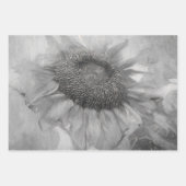 Giant Sunflower  Style Black en White Art Inpakpapier Vel (Voorkant)