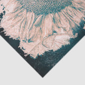 Giant Sunflower Vintage Sepia Blauwgroen Vignette Tissuepapier (Detail)