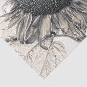 Giant Sunflower Vintage Sepia Decoupage Art Tissuepapier (Detail)