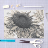 Giant Sunflower Vintage Sepia Decoupage Ephemera Tissuepapier (Craft)