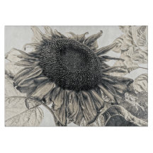 Giant Sunflower Vintage Sepia Floral Art
