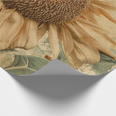 Giant Sunflower Yellow Decoupage Old  Art Cadeaupapier (Hoek)