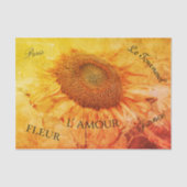 Giant Sunflower Yellow Grunge  Script Tissuepapier (Voorkant)