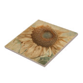 Giant Sunflower Yellow Old  Art Tegeltje (Zijkant)