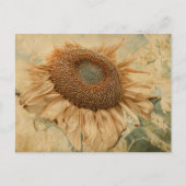 Giant Sunflower Yellow Old Decoupage Art Briefkaart (Voorkant)